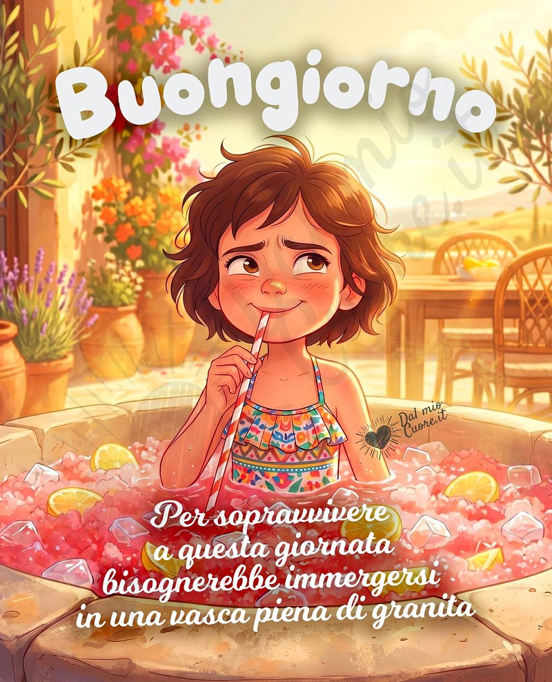 Buongiorno rinfrescante con granita divertente