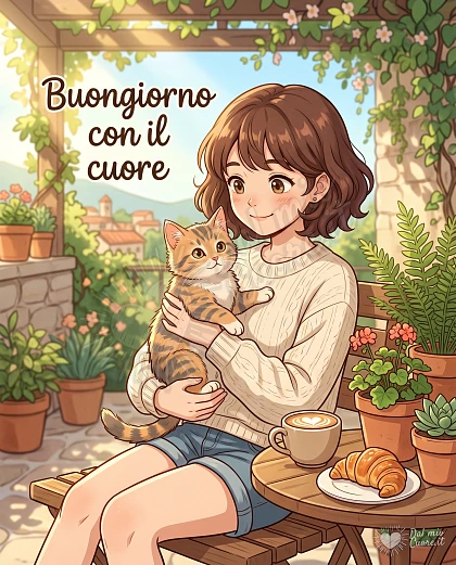 Buongiorno con un Sorriso, Dolce Colazione e Tenero Gattino