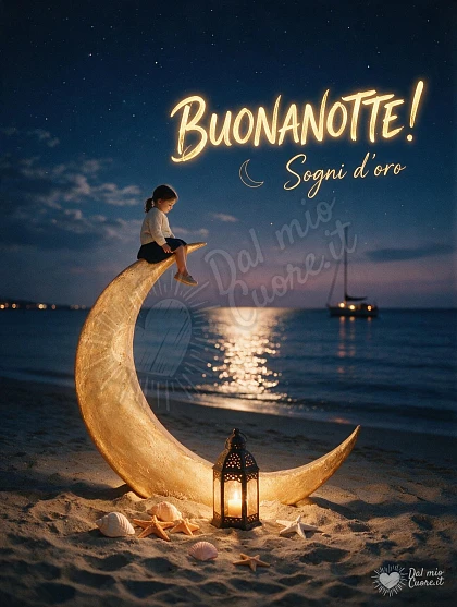 Buonanotte sulla Spiaggia: La luna sulla sabbia e la calma del mare