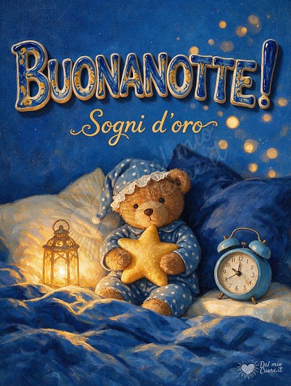 Orsetto di peluche con berretto da notte accanto a una lanterna calda e cuscini accoglienti.