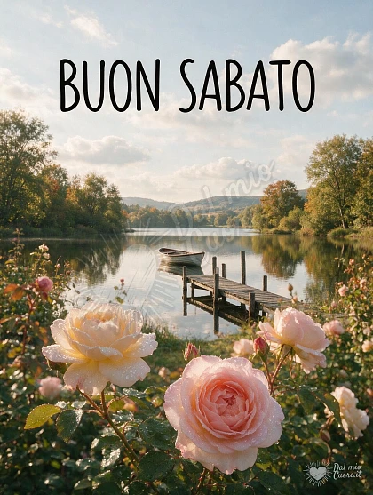 Buon Sabato con la quiete e i colori del lago