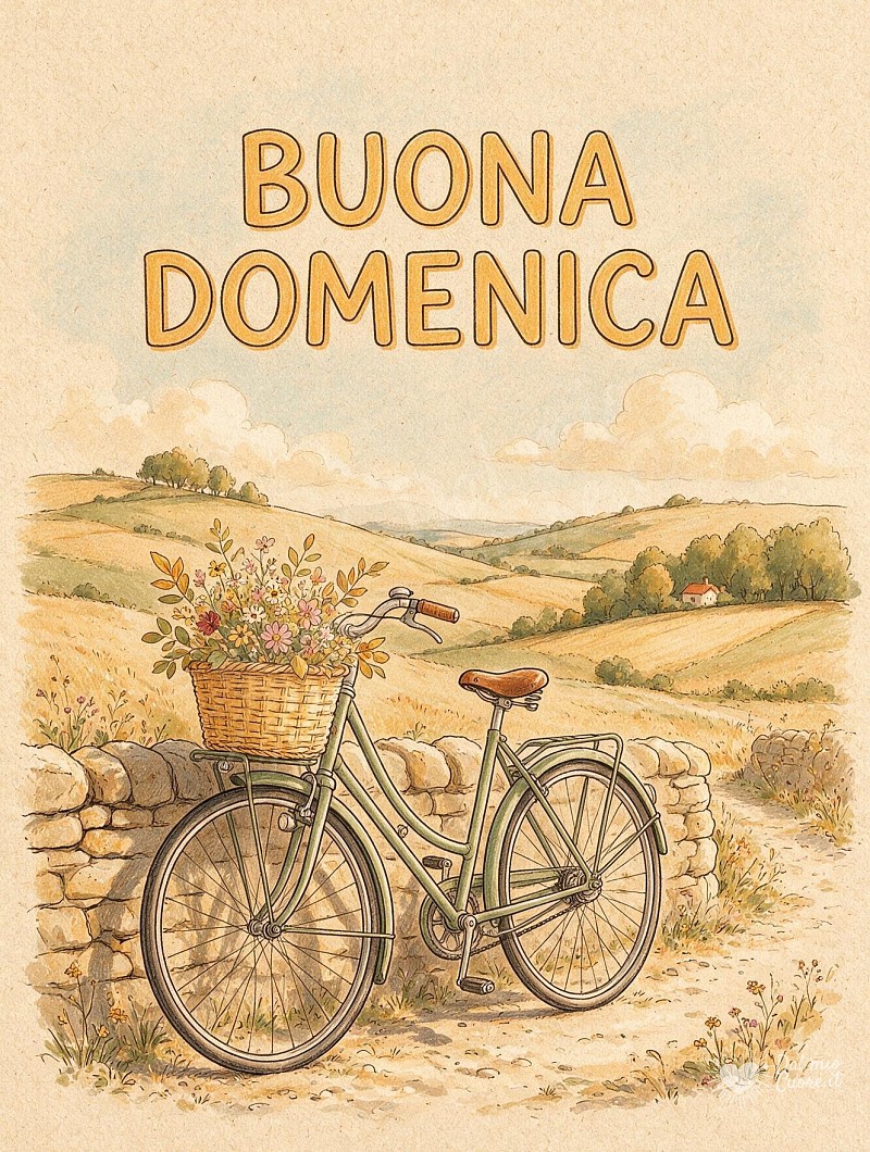 Buona domenica con bicicletta tra le colline