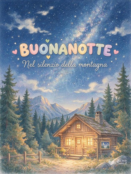 Una baita in legno di montagna.