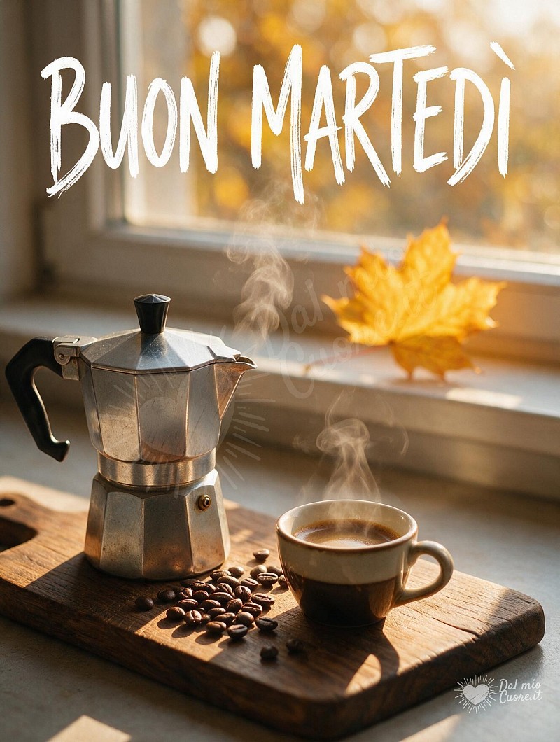 Buon martedì con il profumo della moka calda