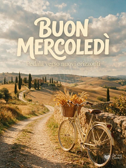 Buon mercoledì con sentiero panoramico e bicicletta vintage