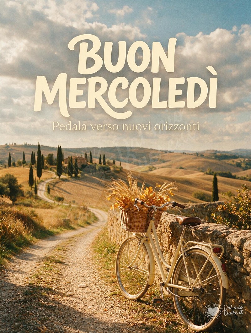 Buon mercoledì con sentiero panoramico e bicicletta vintage