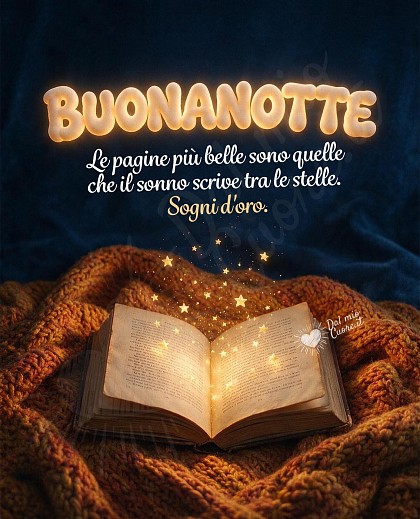 Un antico libro di fiabe aperto su una coperta autunnale morbida, da cui si librano piccole stelle dorate.