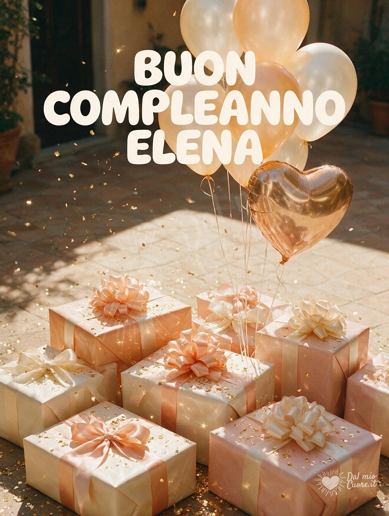 Buon compleanno Elena: pacchi regalo e palloncini festosi