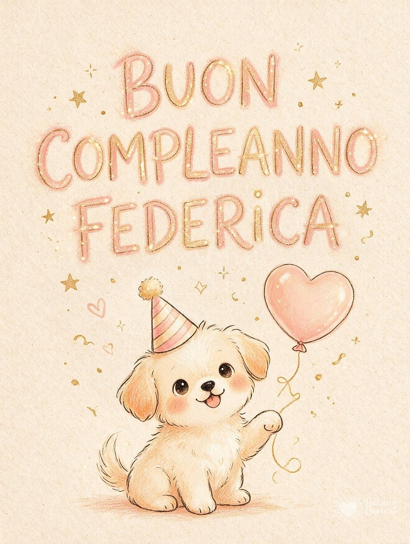 Buon compleanno Federica con dolcezza e allegria