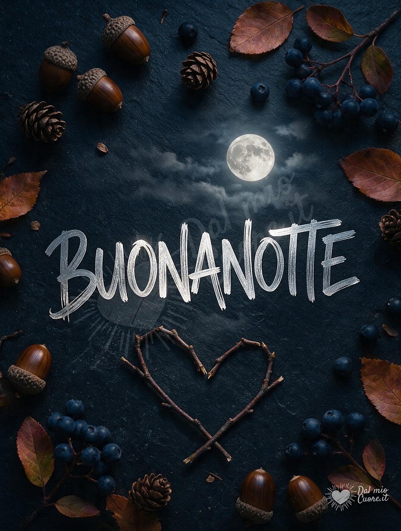 Buonanotte con elementi del bosco autunnale