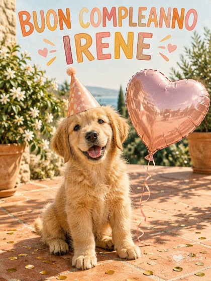 Tenero cucciolo con cappellino da festa e palloncino per il compleanno.