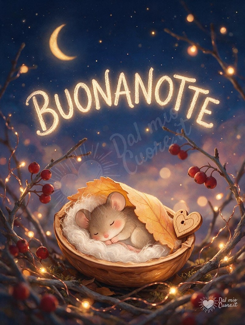 Buonanotte con dolce topolino nel guscio di noce
