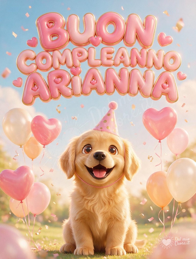 Buon compleanno Arianna: dolce cucciolo in festa