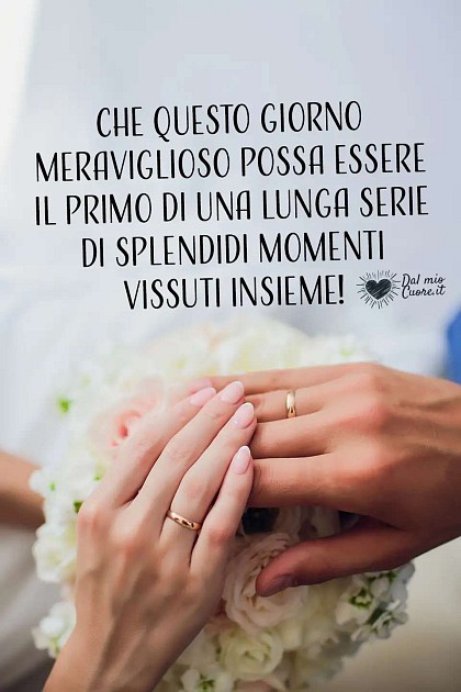 Che questo giorno meraviglioso possa essere il primo di una lunga serie...