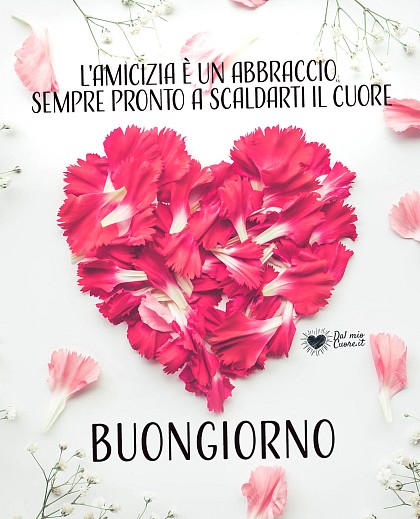 L'amicizia è un abbraccio sempre pronto a scaldarti il cuore. Buongiorno