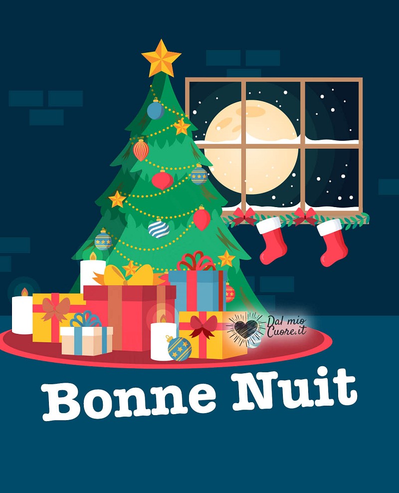 Bonne Nuit avec un arbre de Noël