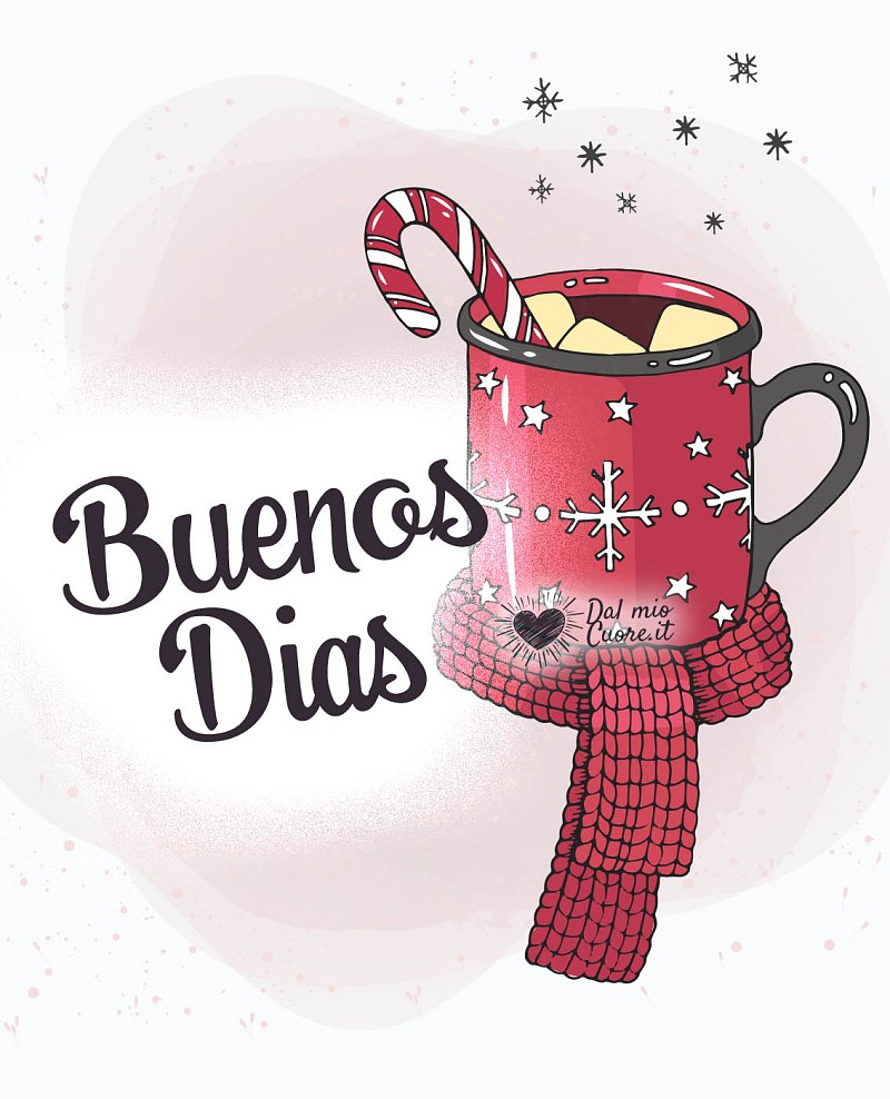 Buenos días con una taza de chocolate