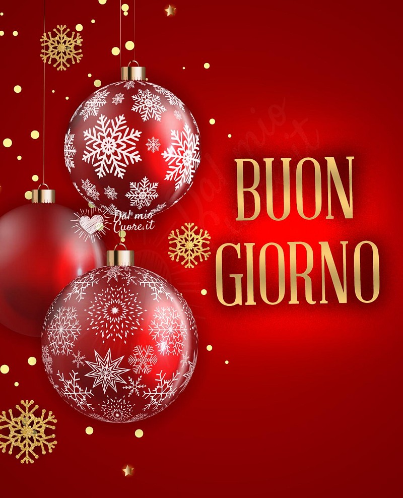 Rossissimo Buongiorno Natalizio con palle