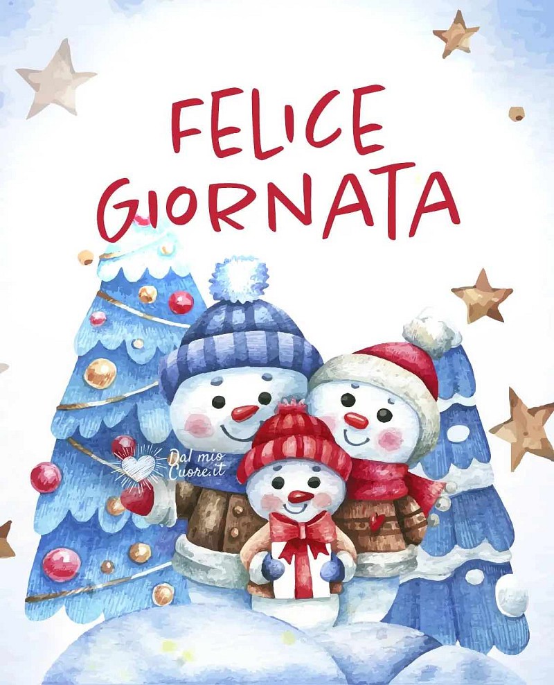 Felice Giornata con Pupazzi di Neve