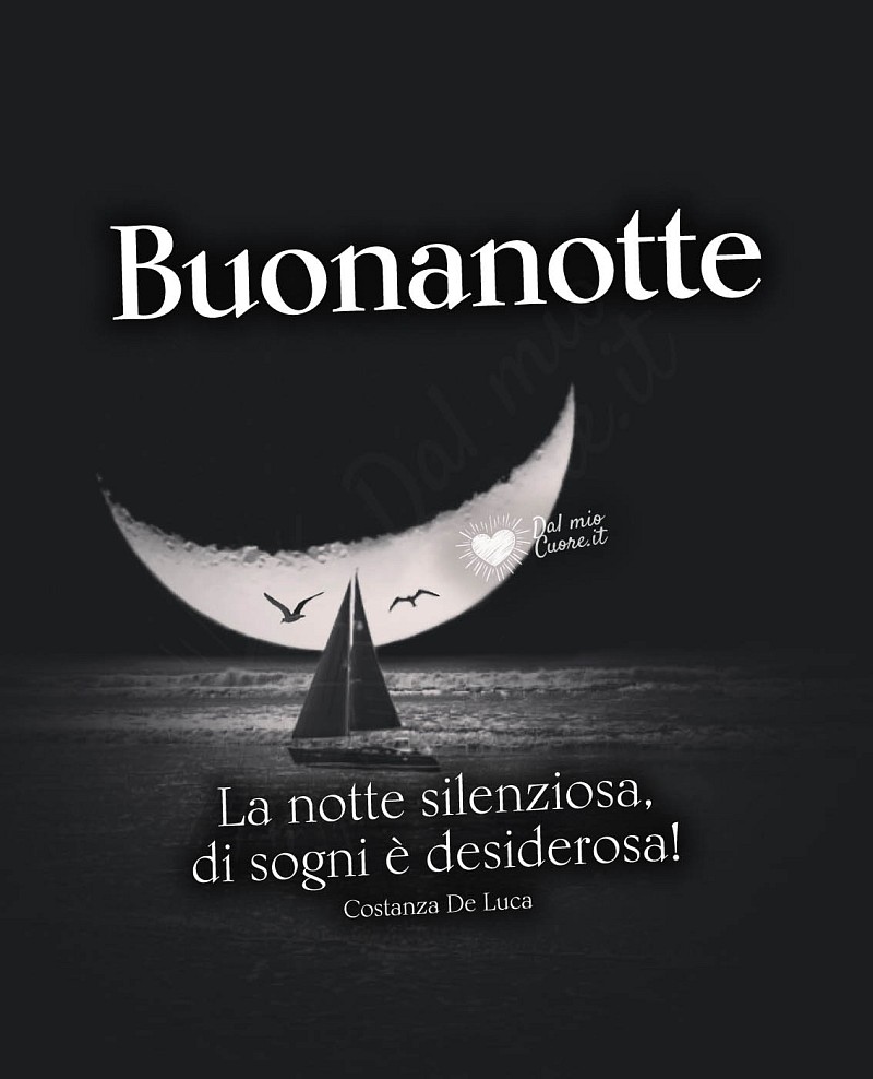 La notte silenziosa, di sogni è desiderosa! Buonanotte
