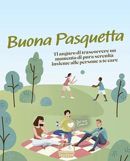 Ti auguro di trascorrere un momento di pura serenità insieme alle persone a te care. Buona Pasquetta