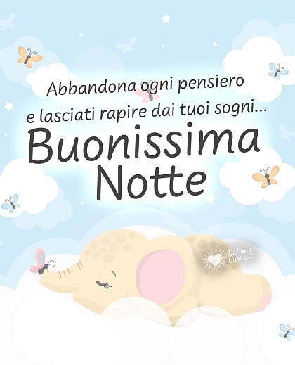 Abbandona ogni pensiero e lasciati rapire dai tuoi sogni... Buonissima Notte