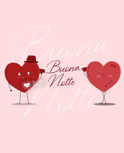 Buona notte romantica con cuoricini