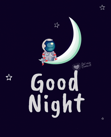 Good night with moon and astronaut