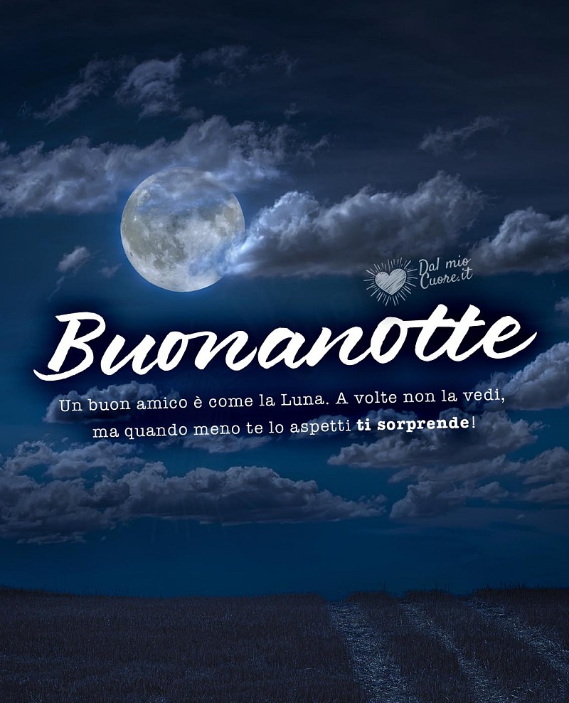 Un buon amico è come la Luna. A volte non la vedi, ma quando meno te lo aspetti ti sorprende!