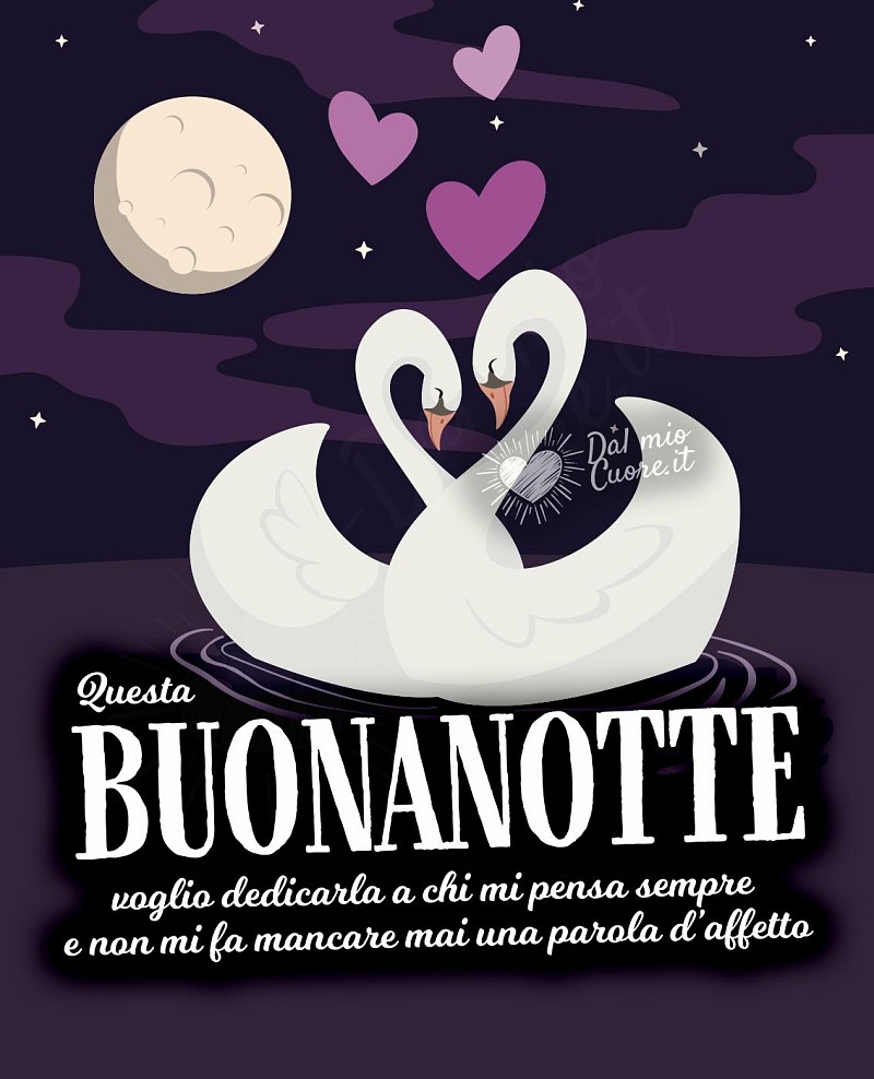 Questa buonanotte voglio dedicarla a chi mi pensa sempre e non mi fa mancare mai una parola d'affetto