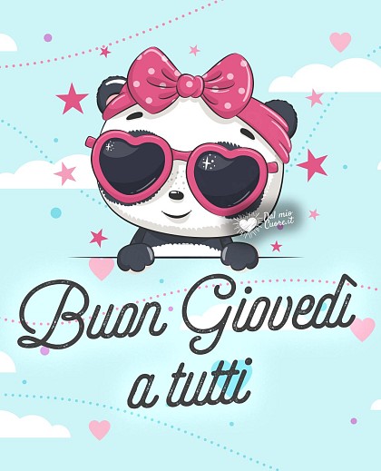 Buon giovedì a tutti (con panda e occhiali da sole)