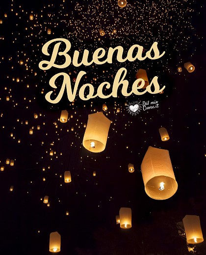Buenas noches con linternas celestes