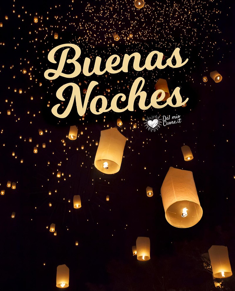 Buenas noches con linternas celestes