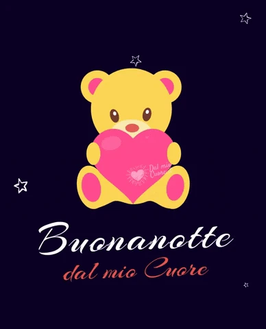 Buonanotte dal mio cuore. Video e GIF Animata con orsacchiotto