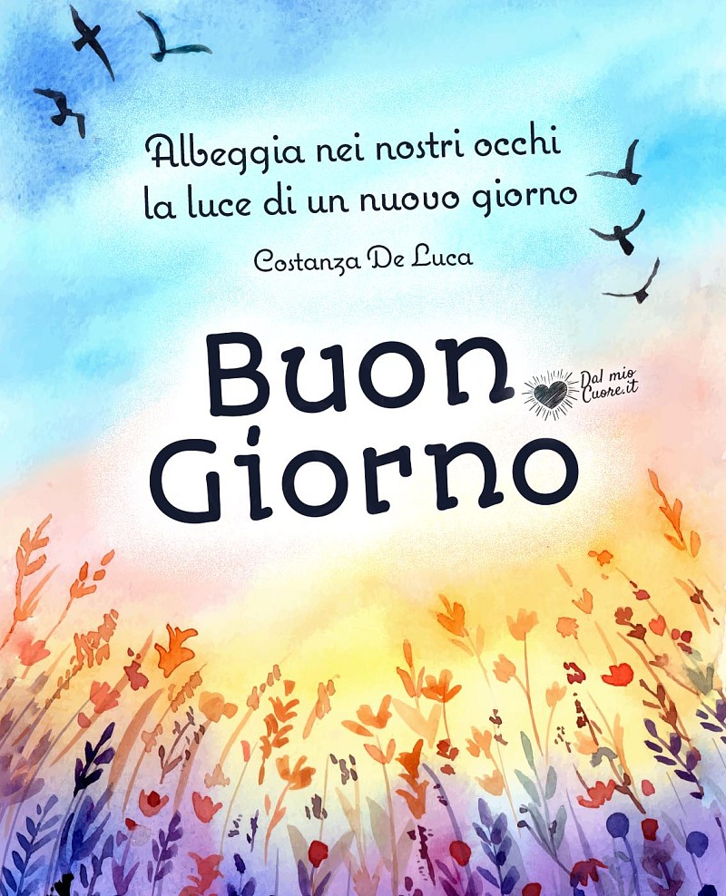Albeggia nei nostri occhi la luce di un nuovo giorno. Buon Giorno