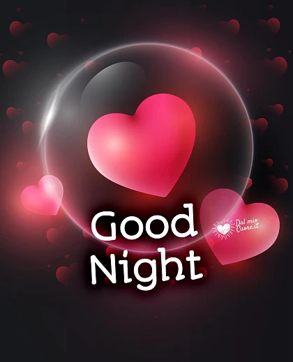 Good Night with hearts