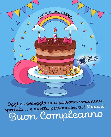Oggi si festeggia una persona veramente speciale... e quella persona sei tu! Auguri! Buon Compleanno