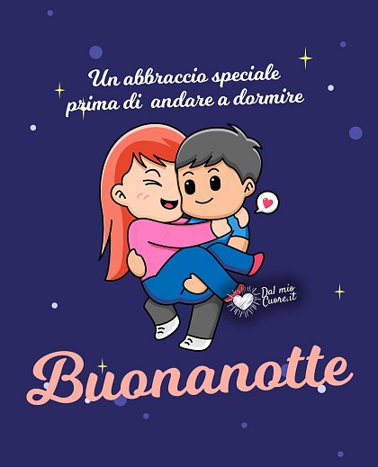 Un abbraccio speciale prima di andare a dormire. Buonanotte