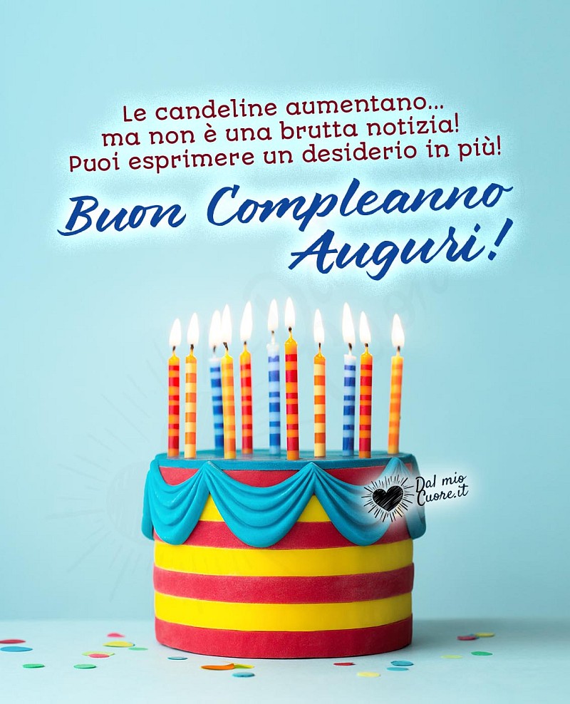 Le candeline aumentano... ma non è una brutta notizia! Puoi esprimere un desiderio in più! Auguri! Buon Compleanno
