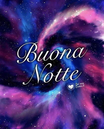 Immagini buonanotte con galassia