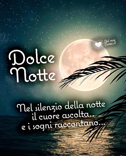 Nel silenzio della notte il cuore ascolta.. e i sogni raccontano. Dolce Notte