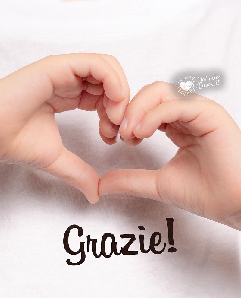Grazie! (Bimbo fa un cuore con le mani)
