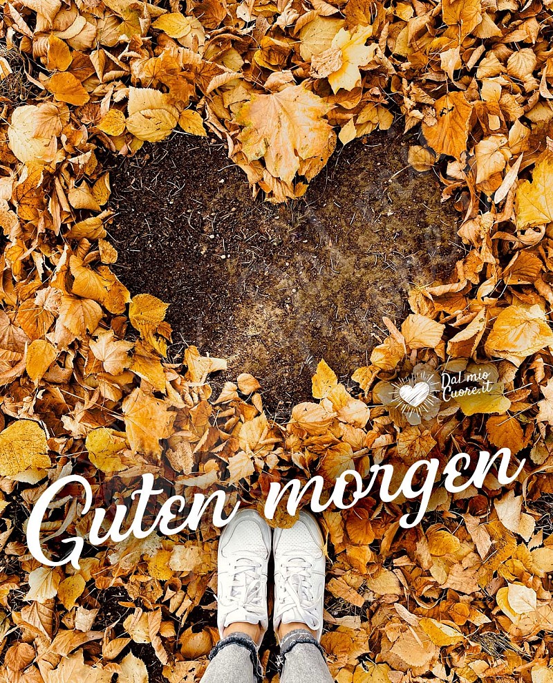 Guten Morgen Bild ein Herz aus Blättern