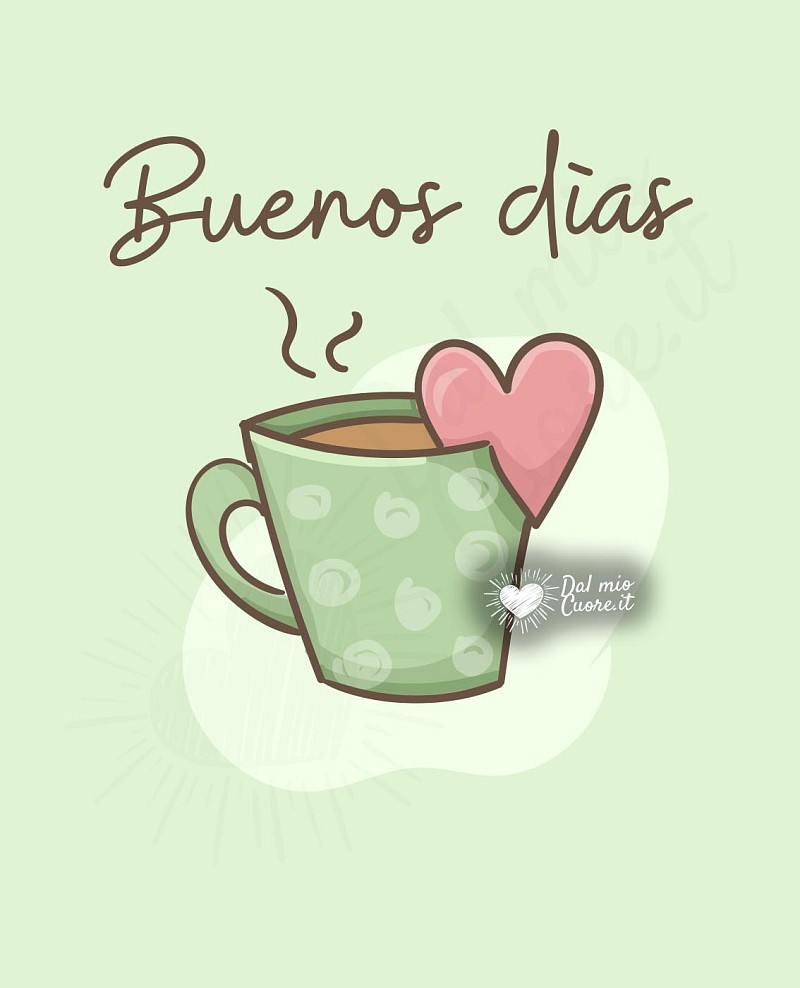 Buenos días con café y corazón