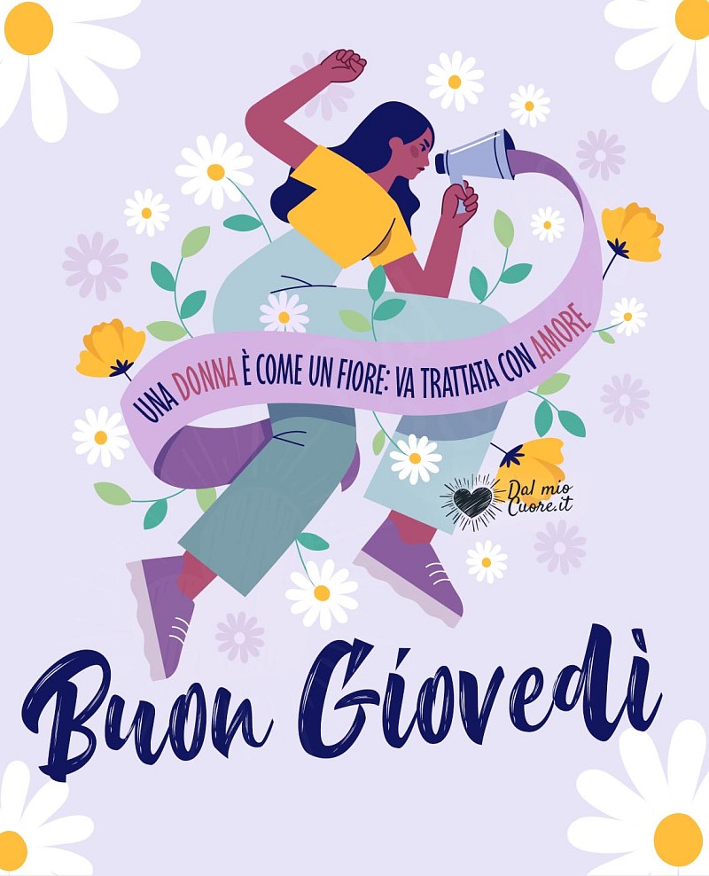 Buon giovedì con frase contro la violenza sulle donne