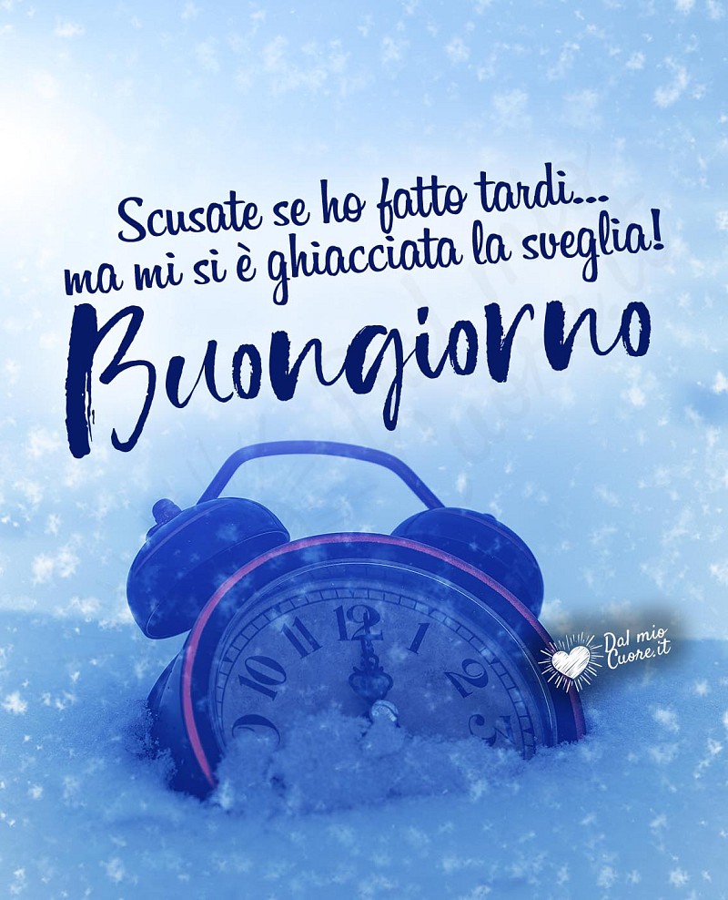 Buongiorno divertente. Scusate se ho fatto tardi, ma mi si è ghiacciata la sveglia