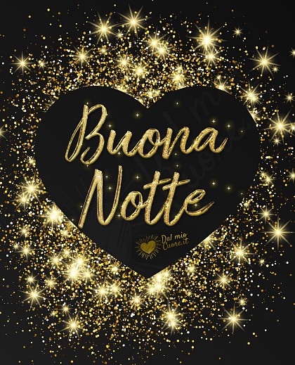 Buona Notte con cuore e glitter