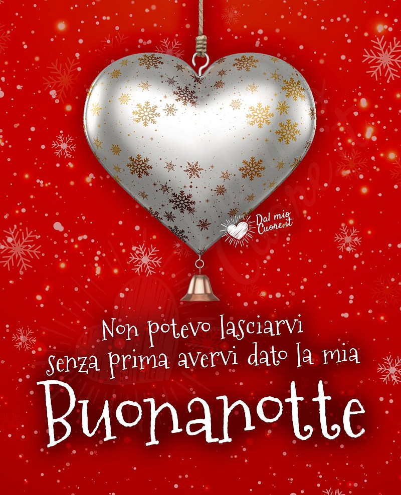 Non potevo lasciarvi senza prima avervi dato la mia Buonanotte