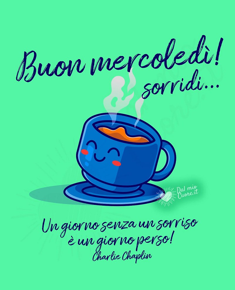 Buon mercoledì con caffè e frase