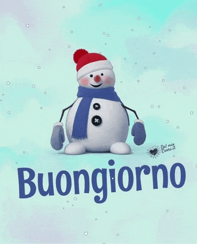 GIF Buongiorno Invernale con pupazzo di neve